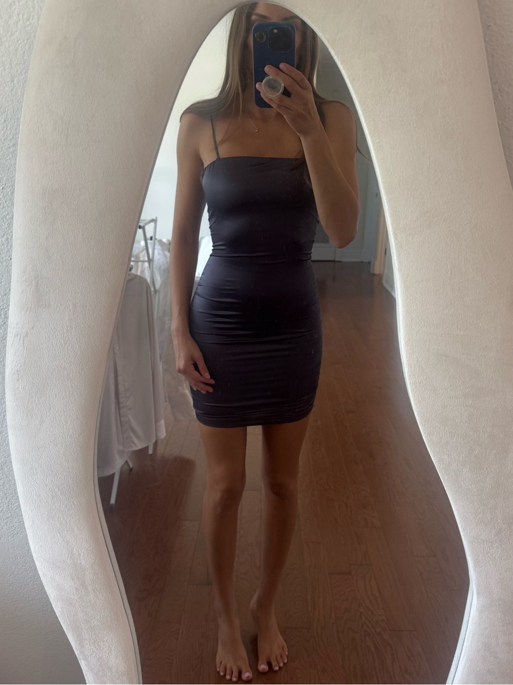 Oh Polly Black Spaghetti-Strap Mini Dress